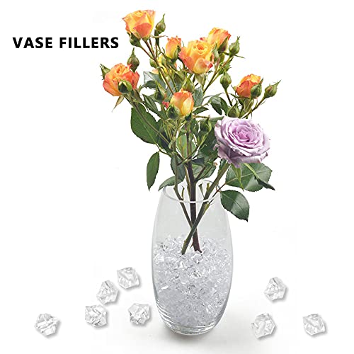 Reusable Fake Ice Cubes 2500 pcs 6 x 9 mm for Rock Crystals Treasure Gems for Table Scatters, Vase Fillers, Wedding Photography Props Vase Fillers - color: 6*9mm-2500pcs