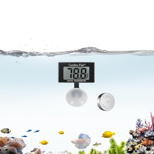 Aquarium Underwater Thermometer for Saltwater and Freshwater Replaceable Battery Temperature Error ±1℉