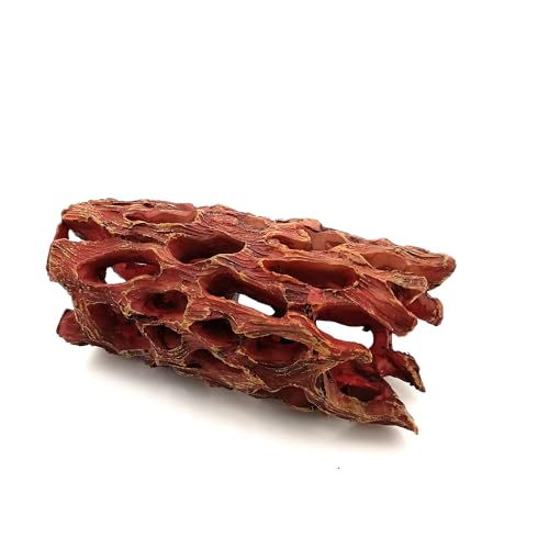 Shelltech Shrimp Hideout Resin Aquarium Decorations Hollow Log Hideaway for Shrimp, Mini Fish, Lizard, Gecko (Dark Brown, Mini) - color: Dark Brown, size: Mini