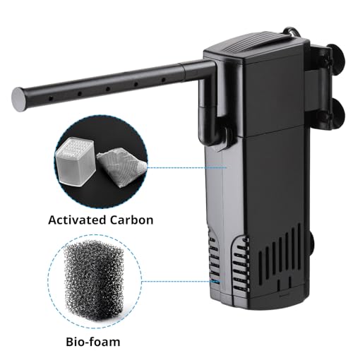 NICREW Aquarium Internal Filter, Submersible Power Filter for Fish Tanks 40-66 Gallon, 264 GPH - size: Magi 1000: 40 - 66 gal