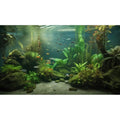 Under The Sea Aquarium Background Underwater Aquatic Plants Fish Tank Background Tropical Fish Rock with Moss Terrarium Background Undersea Green Grass with Sunbeams Terrarium Background 24x12in - color: Green Grey, size: 24(W)x12(H)inches/ 60(W)*30cm(H)