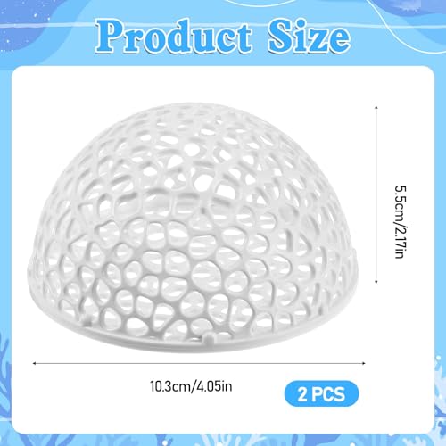 2 Pack Shrimp Hides for Aquarium Shrimp Dome Hide Fish Tank Porous Cave Shelter Hideout Ornament Tunnel Cave for Aquarium Small Fish Habitat Rest Hides Breeding
