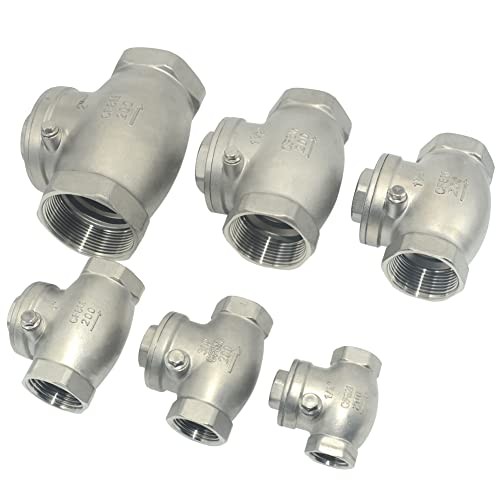 VARMHUS Stainless Steel SS316 Swing Check Valve,NPT Female x Female Thread,WOG 200 PSI PN16 CF8M (1-1/4")