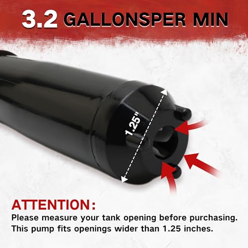 2026 Upgrade Automatic Battery Powered Fuel Transfer Pump, 3.2GPM Battery Operated Gas Can Pump with Auto-Stop Sensor, 47 IN Long Hose & 3 Adapters for Gasoline, Oil, Diesel (Not Include Gas Can)