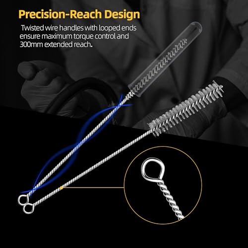 7Pcs Wire Tube Brushes Set,Stainless Steel Bottle Brush ,12" Long Wire Bore Brushes for Deep Cleaning Pipes,Tubes,Narrow Spaces, Engine Parts, Home Brew(1/4"-1" Sizes) - color: silver, size: 7 Pieces, 12 Inches
