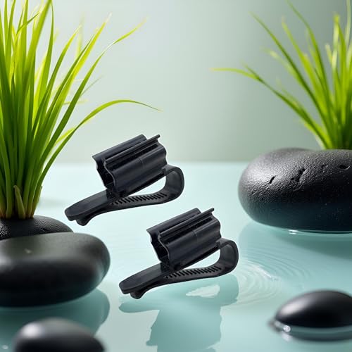 2Pcs Black Fish for Tank Mounting Clip Water Pipe Hose Holder Multifunction Adjustable Clamp for 0.31""-0.62"" Dia Tub Aquarium Tube Holder, Aquarium Air Pump Accessories Aquarium Pumps and Filters