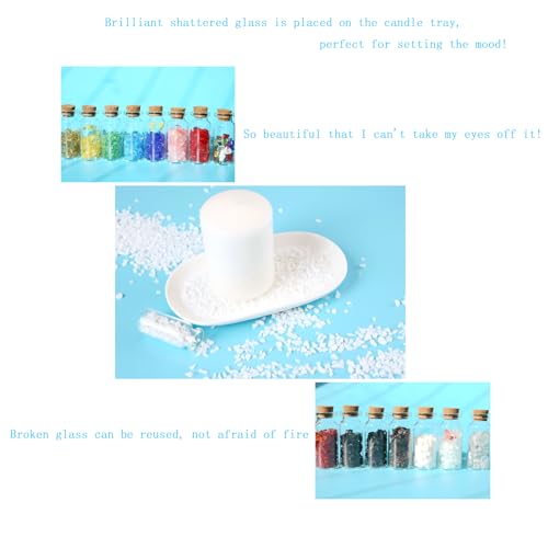 White Sea Glass Chips,2-4mm Irregular Crushed Glass Bulk,Transparent Crystal Chunky Broken Sparkling Stone Decor,for Resin Mold Art Vase Filler,Hydroponic Plant Stone .(100g) - color: white