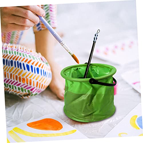 4Pcs Foldable Brush Washing Buckets Portable Collapsible Water Containers for Painting Fishing Outdoor Use Space Saving PVC Small Buckets Random Color