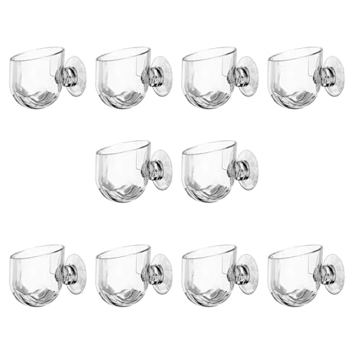 10 Pcs Aquarium Plant Holder, Clear Fish Tank Plant Holder for Aquascape Decoration, Red Worm Feeder, Aquarium Planter Pot with Suction Cup, Betta Fish Tank Accessories Aquariums Decor - size: L