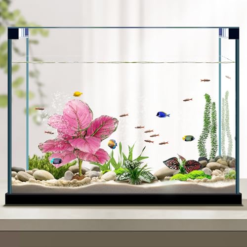 Moonorange Reptile Artificial Plants, Terrarium Plants Decorations Supplies, Aquarium Fish Tank Plants, Amphibian Habitat Hideout Tank Accessories(L Set-3pcs/F) - color: L Set-f