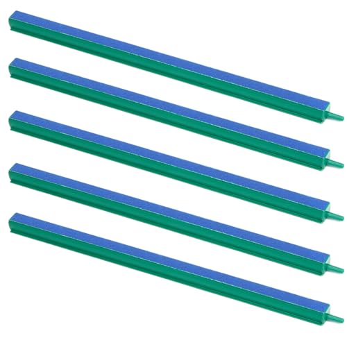 Aquarium Air Stones 14 Inch Air Stones for Aquariums Large with 5 Pcs Square Oxygen Diffuser Long Bubble Release Mineral Airstones for Fish Tank Pumps DWC Bucket Reservoir Pond - color: Blue, size: 14 Inch