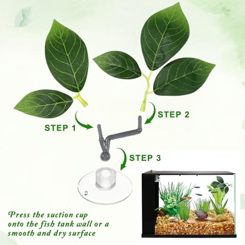 3 Pack Betta Hammock, Betta Hammock for Aquarium Bettas Bed with Suction Cup, Bettas Leaf Hammocks Simulating the Natural Habitat Fishes Resting Spot Playing Breeding Aquarium