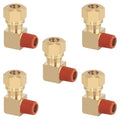 5PCS 1/4" Nylon Tubing Brass Union Fitting Brass 90 Degree Union Elbow Joint DOT Approved 1/4" Tube OD x 1/8" NPT Thread Air Brake Line Adapter Air Suspension Kit for Car Truck Trailers - size: 1/4" OD x 1/8" NPT, style: 90°NPT Thread Elbows-5PCS