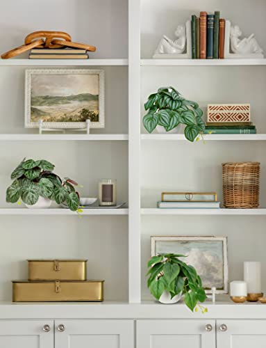 GnFlus Fake Plants Set of 3 Artificial Plants Faux Pothos with White Ceramic Pots Fake Potted Plants Artificial Decor for Home Bathroom Shelf Desk Indoor - color: Fake Plants #1