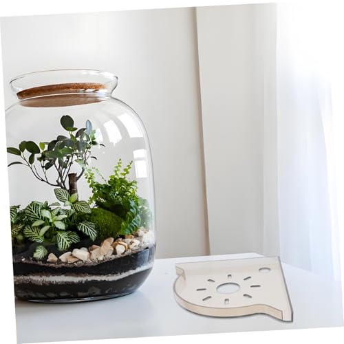 Triangle Aquarium Corner Stand Space-saving Organizer for Fish Food and Supplies Multifunctional Desktop Divider for Aquariums Transparent Design for Efficient Storage - color: Light Brown