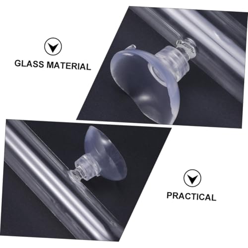 Toyvian Aquarium Shrimp Feeder Tube and Feeding Dish with Suction Cup, 200mm Crystal Glass Fish Feeding Tool for Aquarium Shrimp and Fish Supplies