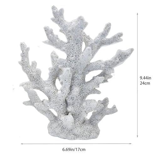 Etlemonde Beach Coastal Decor Coral Reef Home Decor Coral Statue Sculpture Home,Desk,Bathroom,Desktop Shelf Statue,Marine Themed Gifts - color: White Coral