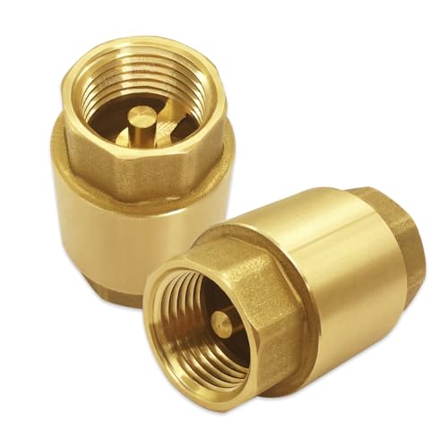 2PCS 3/4" NPT Female Check Valve One Way Backflow Preventer In-line Vertical Brass Check Valves - size: 3/4" NPT