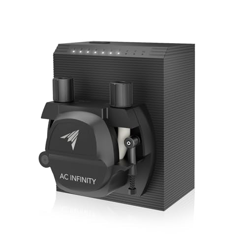 AC Infinity Peristaltic Dosing Pump, 10-Level Control with Adjustable 21 to 210 mL/min High Flow Rate, Roller Pump for Hydroponics, Aquariums, Scientific Labs