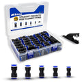 100PCS Push to Connect Fittings Pneumatic Air Line 4 6 8 10 12 mm Straight Push to Link Quick Release Connectors with 1PCS Tube Cutter