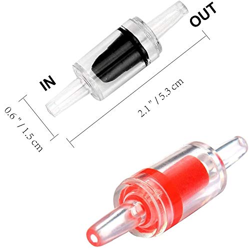 20 PCS Aquarium Air Pump Check Valves with 25 Feet Airline Tubing Clear Plastic One Way Non-Return Check Valve for Fish Tank
