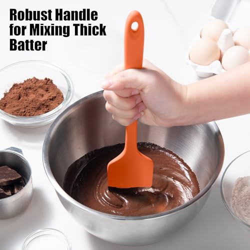 4-Piece Silicone Spatula Scrapers: Doosu 600°F Heat Resistant Food Grade Kitchen BPA Free Rubber Baking Cooking Tool Nonstick Utensil Set for Mixing, Scraping, Folding, Stirring, Serving (Multi-5) - color: Multicolor 8, size: Set of 4