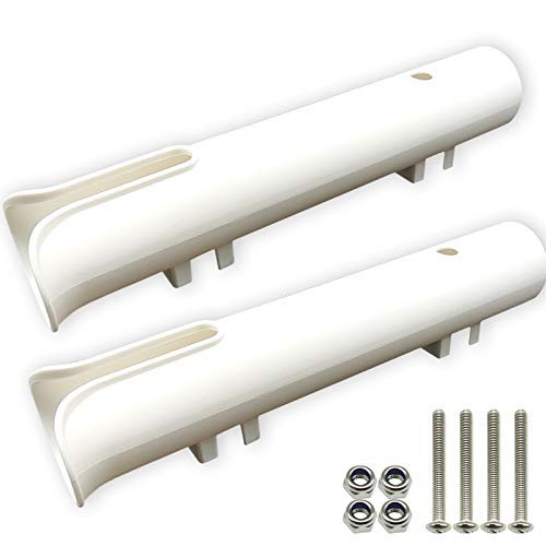 TIHOOD 2PCS Tube Rod Rack - Replacement Parts and Accessories for Tournament, Deep Sea and Trolling Fishing Rod Holder with Screws - color: White
