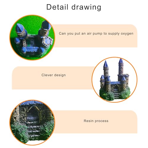 Aquarium Castles Statue Artificial Hideouts House Resin Aquarium Decorations Art Craft Terrarium Habitat Ornament