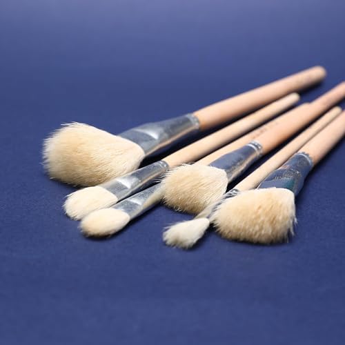Gilding Brush Set, Goat Hair Brush, Leaf Sweeper, Paint Brush for Edible Gold Leaf, Gold Flakes, Gold Leaf Sheets 6 per Pack - color: 6 Brushes