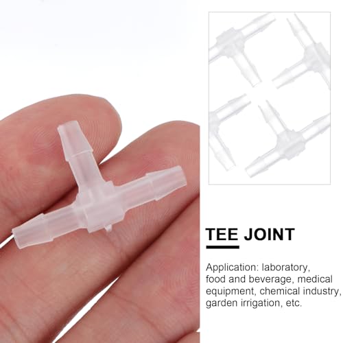 Homoyoyo 10pcs T-shaped Plastic Tee 2mm Plastic Tee Barb Fittings Aquarium Airline Hose Airline Check Valve Fish Tank 3 Way Hose Parts Air Valve