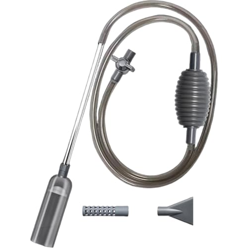 Fish Tank Vacuum Gravel Cleaner Flows Adjustable Fish Tank Siphon with Manual Pump & 3 Different Nozzles Quick & Conveneint Aquarium Water Changer for Home
