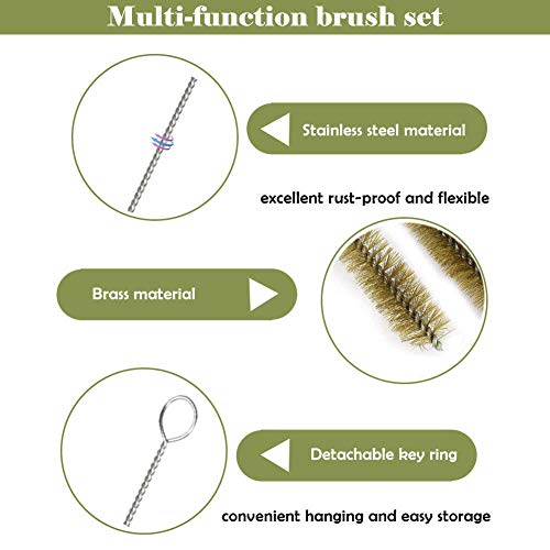 Tube Brush Brass Wire 30mm Bottle 12.6inch Long-Handle Bristle Cleaning 6Pcs (Pack of 2) - size: 30mm (Pack of 2)