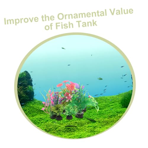 Toyvian 9pcs Broken Barrel Fish Tanks Decor Artificial Plants Aquarium Accessories Fish Tank Ornaments for Betta Cave Hide Aquarium Decorations