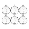 WGV Hanging Terrarium Globe, Width 5", Height 6", DIY Air Succulent Planter, Clear Glass Vase Orb with Flat Bottom, Candle Holder for Windowsill Outdoor Garden Decor, 6 Pieces Bulk - size: 5" Flat Bottom