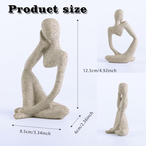 Fish Aquarium Decor Ornaments Sandstone Thinker Statue Minimalist Fish Tank Decorations Small Accessories Resin Abstract Home Decor Fish Toy for Betta Cichlid Goldfish Shrimps Hermit Crabs Turtle - color: Left Thinking