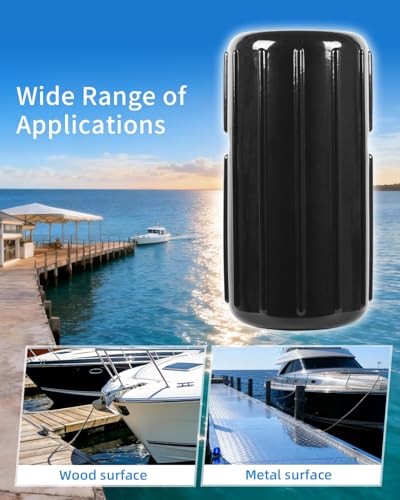 OCEANBROAD Dock Corner Bumpers, Heavy-Duty Marine Guard for Dock Corner & Edge Protection, UV-Resistant PVC with Stainless Steel Hardware, Vertical Installation for Straight Corners - style: 4 Pack