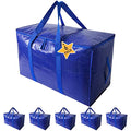 Moving Bags Heavy Duty Extra Large Storage Tote for Space Saving, Traveling Organizer, with Zippers & Strong Carrying Handles Alternative to Moving Boxes, Packing Supplies (Set of 6) - color: 6-package-Blue
