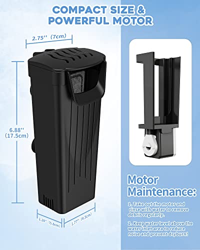 Moonorange Aquarium Filter(3.5W), Fish Tank Filter, Turtle Tank Filter, Low-Water Filter for Small Fish Tank, Reptile Tank Up to 15Gallon, with 2 Cartridges(Black) - color: Black +2 Cartridges