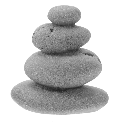 Balacoo Balanced Stones Cairn for Zen Garden Decor: Realistic Stacked Stone Ornament for Sand Table, Fish Tank, Micro Landscape Decoration - 2.56"