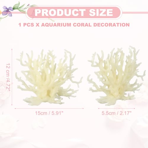 Aquarium Coral Decoration, Fish Tank Decorations Fish Tank Coral Ornaments, 5.9x2.2x4.7 Inch, (Glowing Beige, 1 Pcs), Intended for Aquarium Landscaping Decor - color: Glowing Beige, size: 5.9x2.2x4.7 Inch
