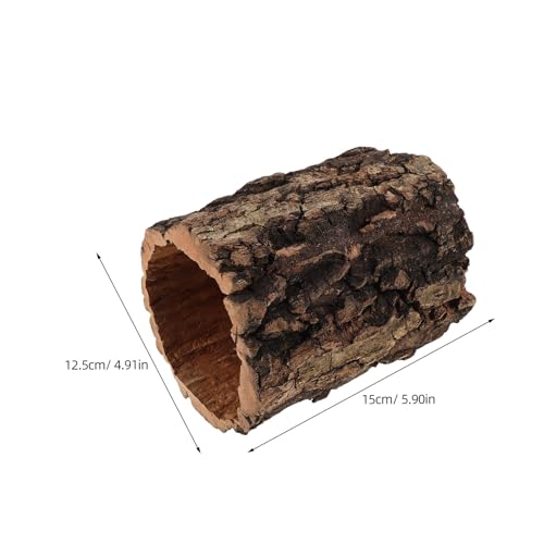 Hollow Tree Log Reptile Hideaway House Lizard Hiding Spot Shelter for Gecko Turtle Spider Hermit Crab Aquarium Decorative Cave Realistic Terrarium Decor 6x5 Inch - size: 15.00X12.50X12.50CM