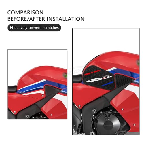 For 2026 2025 CBR 600 RR Tank Pad 2020-2026 Motorcycle Accessories CBR600RR Fuel Tank Pad Non-slip Side Fuel Tank Pad Knee Pad Grip Pad 600 - color: CBR 600 RR black