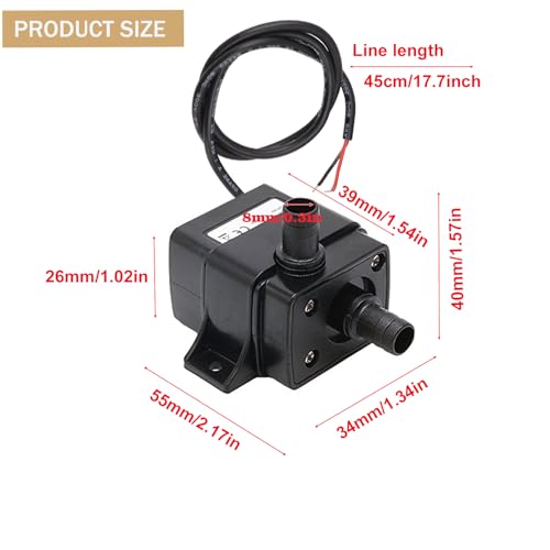 DC 12V Submersible Mini Water Pump,240L/H 5W Ultra-Quiet Micro Brushless Pump 3M Pumping Head Water Pump for Aquarium Fish Tank Hydroponics(1 Pack) - color: 1 Pack