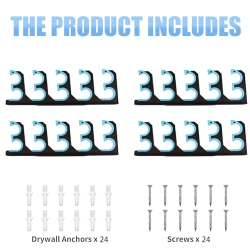Fishing Rod Holders for Garage, Wall or Ceiling Mounted Fishing Rod Rack, Fishing Pole Holders with Soft Protective Pad, Holds up to 10 Rod or Combos or Nets Storage (2 PACK) - color: 2 PACK (Store 20 fishing rods or combos)