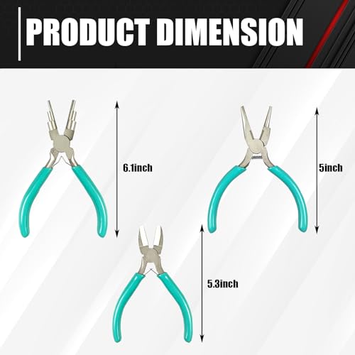 C&T 3-Piece Jewelry Pliers Set, Jewelry Making Tools Kit, Micro Jewelry Plier, Jewelry Making Supplies, Pliers set for jewellery making bead winding and shaping wire DIY Crafts - style: 3PC