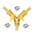 Joywayus 3/8" Hose Barb 3 Way Shut Off Ball Valve Y Shaped 2 Switch Brass Fitting - size: 3/8 Inch - 1 pc