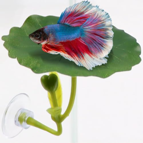 6Pcs Betta Fish Leaf Hammock, Soft Plastic Aquarium Plants, Resting Spot for Betta Fish Tank, Ideal for Sleeping, Resting, Hiding & Playing