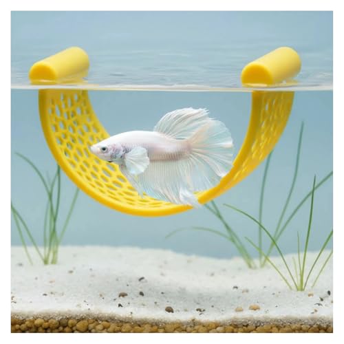 Betta Hammock Floating Decor and Resting Hideout for Betta Fish Tank Accessories Small Aquarium and Nano Tanks (Light Yellow) - color: Light Yellow