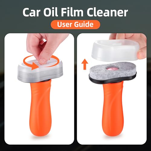 SINGARO Glass Oil Film Remover for Car, Removes Oil film Smudges Cleaning Brush for Windows, Windshield Clarity for Safe Driving, Car Accessories for Women and Man