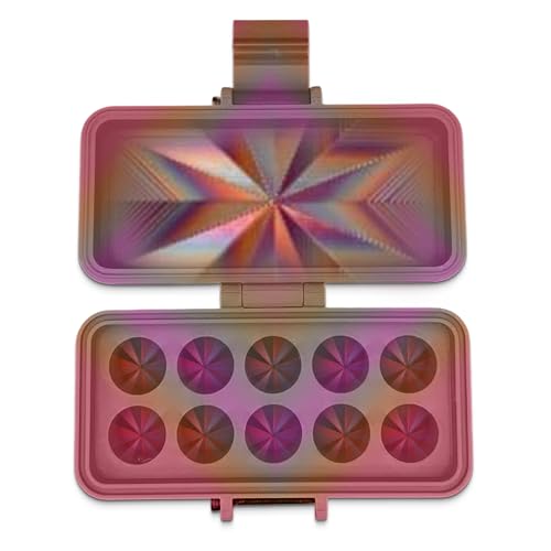 3D Printed Vial Storage Case - Waterproof 3ml Vial Storage Case with 10 Slots - Freezer Safe Hard Shell Essential Oil Case for Home, Fridge, Travel, 16mm Max Diameter, 35mm Max Height - color: Psychedelic Lonestar, size: 10 Slots